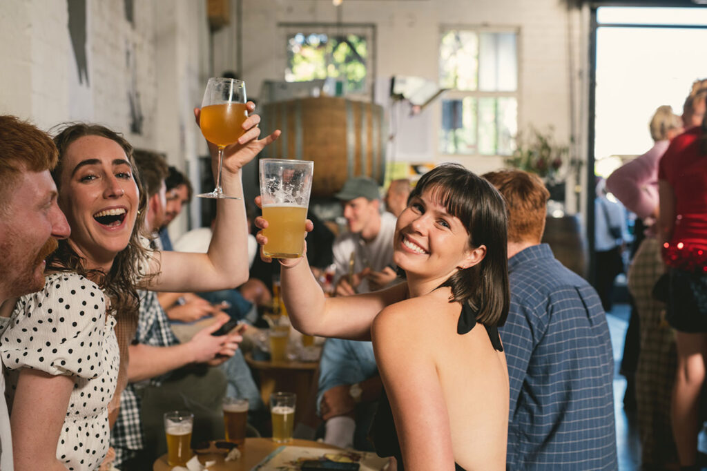 What's on in Melbourne? Pint of Origin. Friends drinking pints of beer